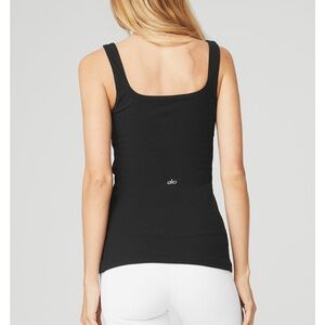 ALO Yoga Black Ribbed Tank Top